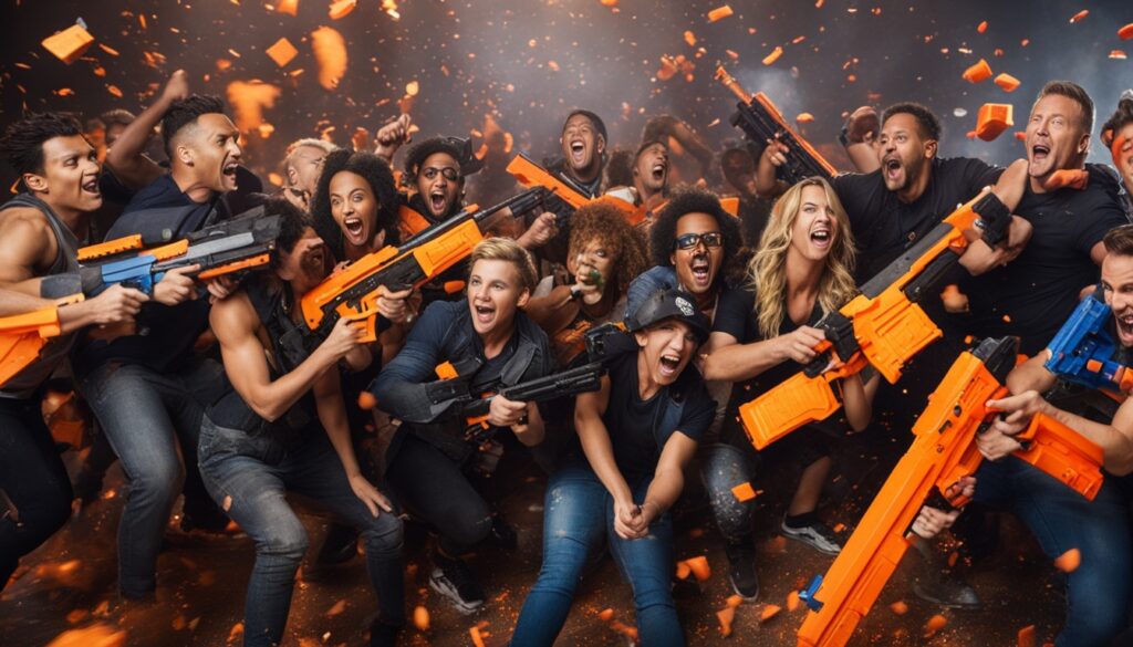 Celebrities in Nerf Battles